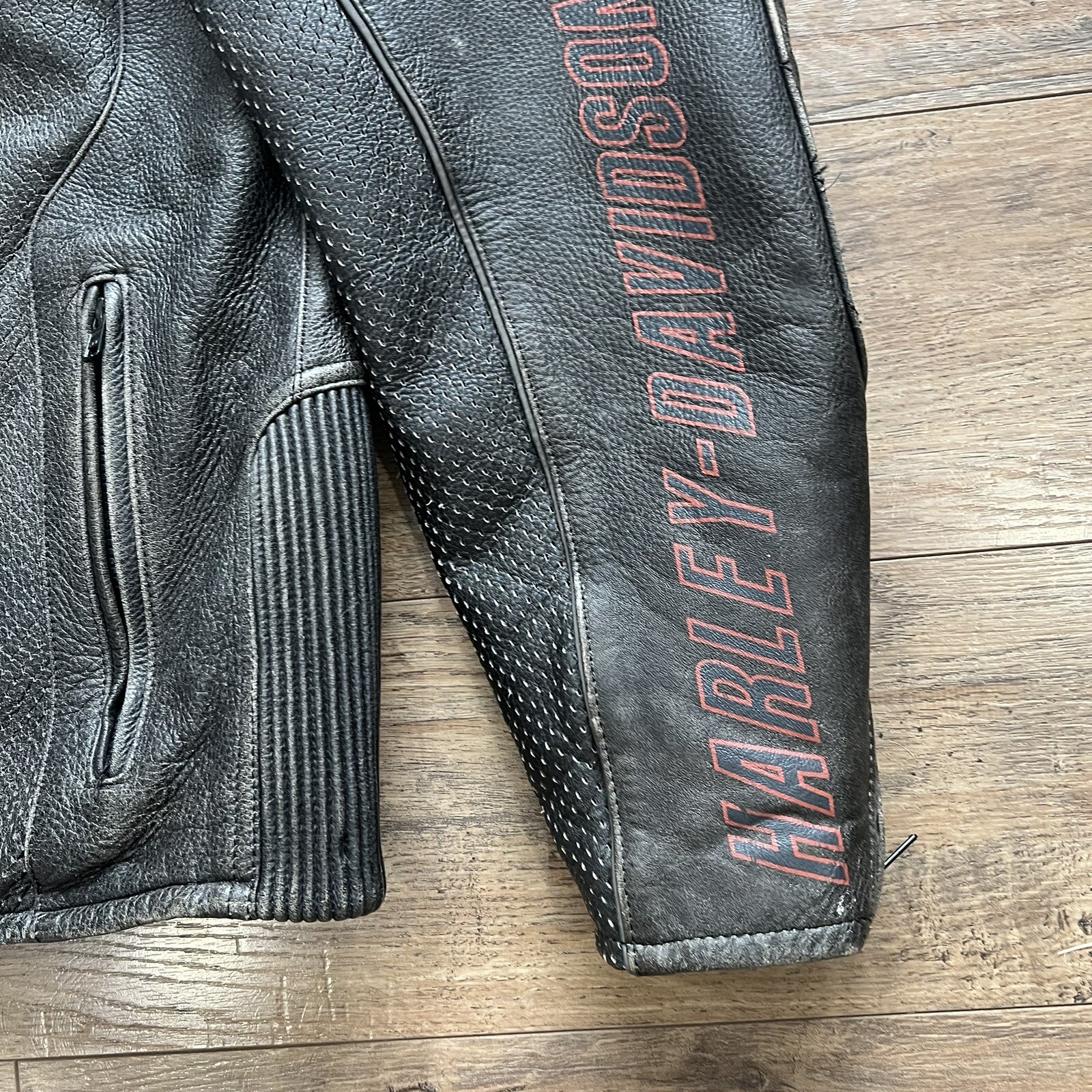 Rare Harley Davidson Men SPROCKET Leather Jacket XXL … Gem