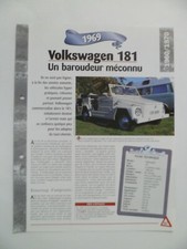 CARTE FICHE AUTO VOLKSWAGEN 181 1969 (267-268)
