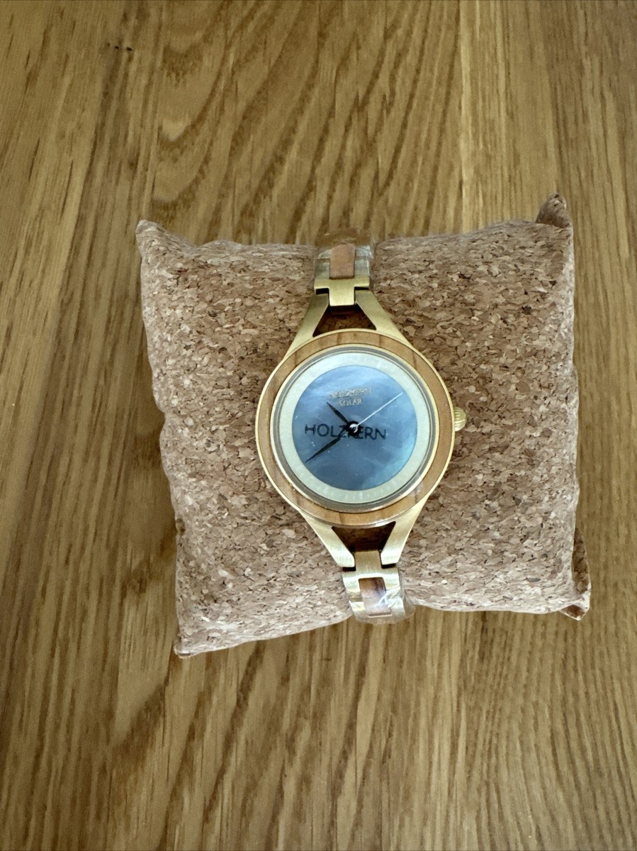 Holzkern Damenuhr Gold Perlmutt Holzkern Perlmutt Holzkern Uhr