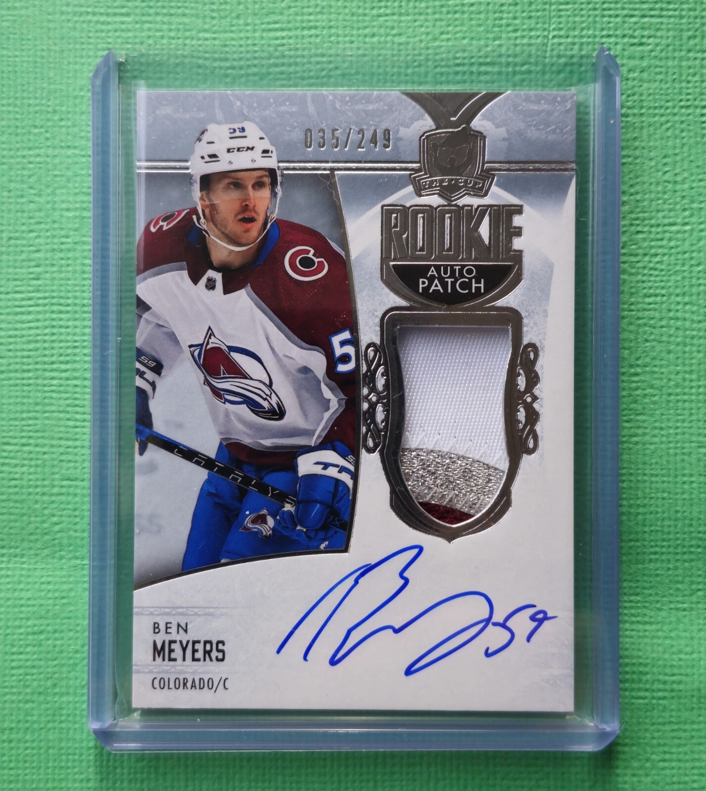 2022 UPPER DECK THE CUP #123 BEN MEYERS ROOKIE PATCH AUTO RC /249 3 CLR