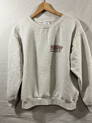 Hidden NY New York Logo Crewneck Sweatshirt Jumper Oatmeal Size  