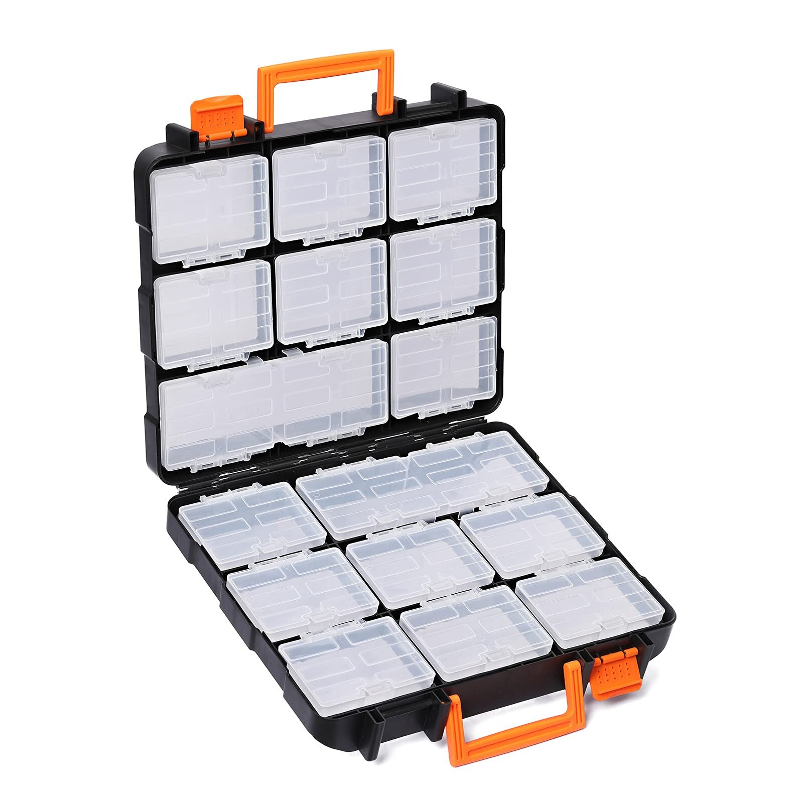 EMENTOL Tool Organizer Box with 16 Compartments Durable Plastic Storage Box P...