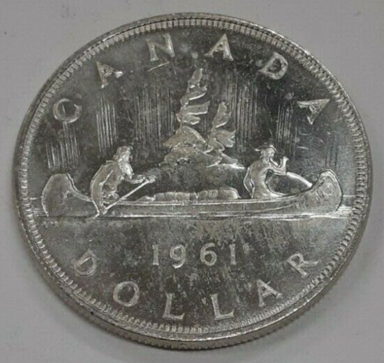 1961 Canada 80% Silver Dollar Coin $1 BU - Queen Elizabeth II | eBay