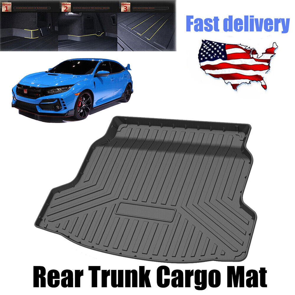 Cargo Trunk Tray Boot Liner Floor Mat Black for 2017-2021 Honda Civic Hatchback
