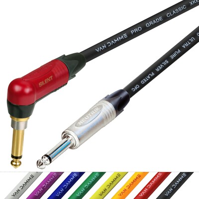Van Damme Gitarrenkabel Neutrik 1/4'' gerade zu leise rechter Winkel Klinkenstecker