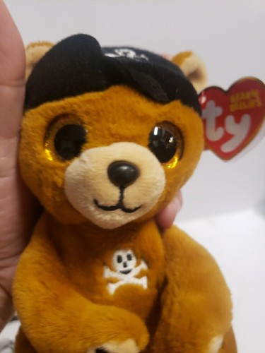 Ty Beanie Bellies Scully Bear Pirate Patch Skull Cross Bones - Picture 8 of 8
