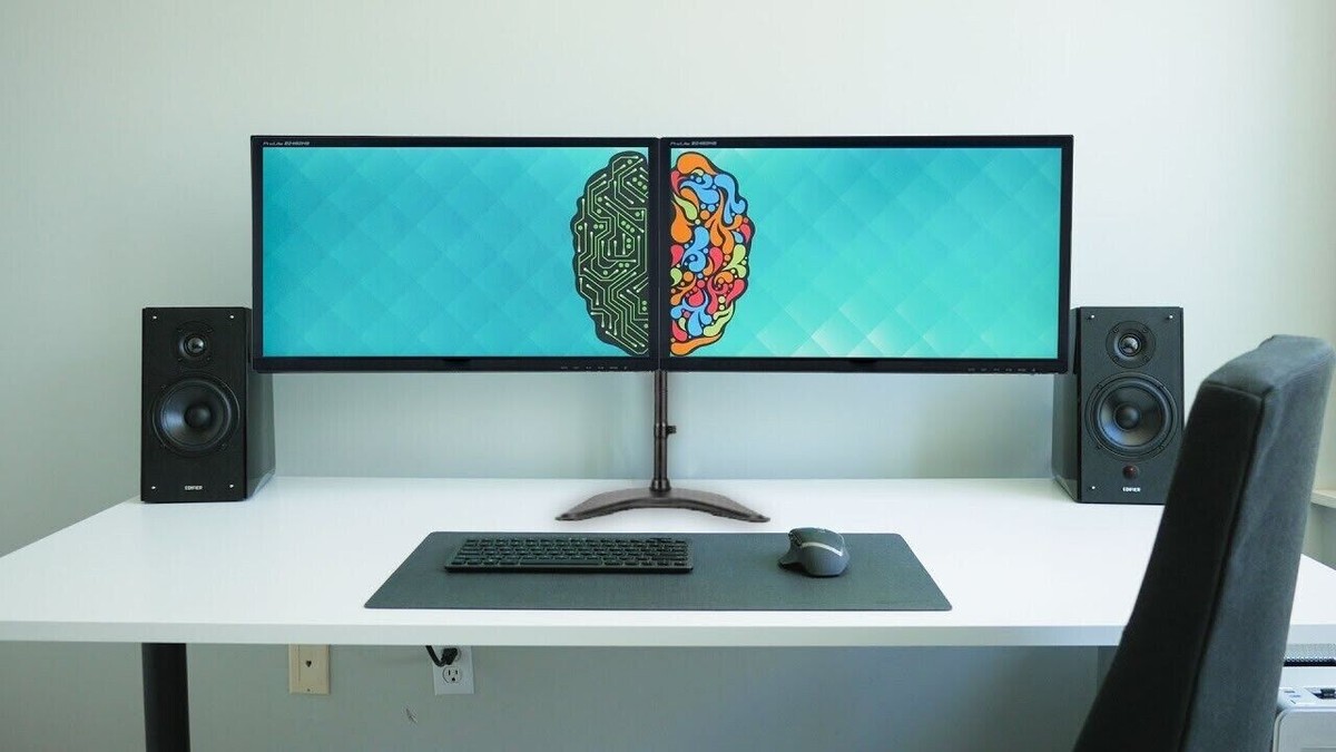Dual Monitor Screen Cheap Gaming Setup 2 x 22&quot; 1920x1080 HD Dual 