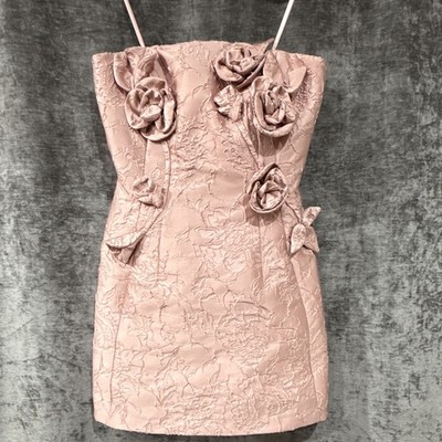 Muse by Marchesa Pink Floral Jacquard Strapless Mini Dress, Women s 4 Lined
