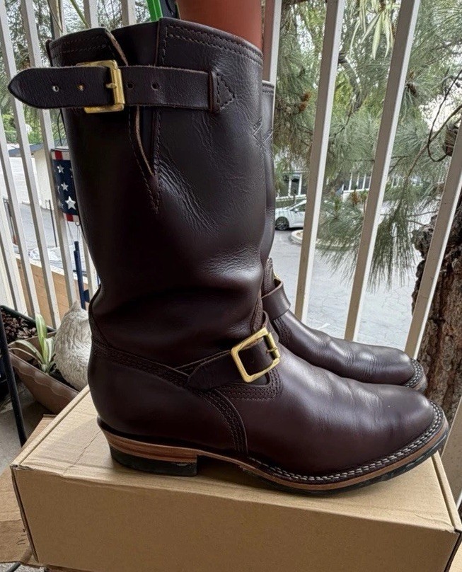 Wesco Brown CXL by Horween Engineer Boots Mr.Lou Pull On Men's 11E