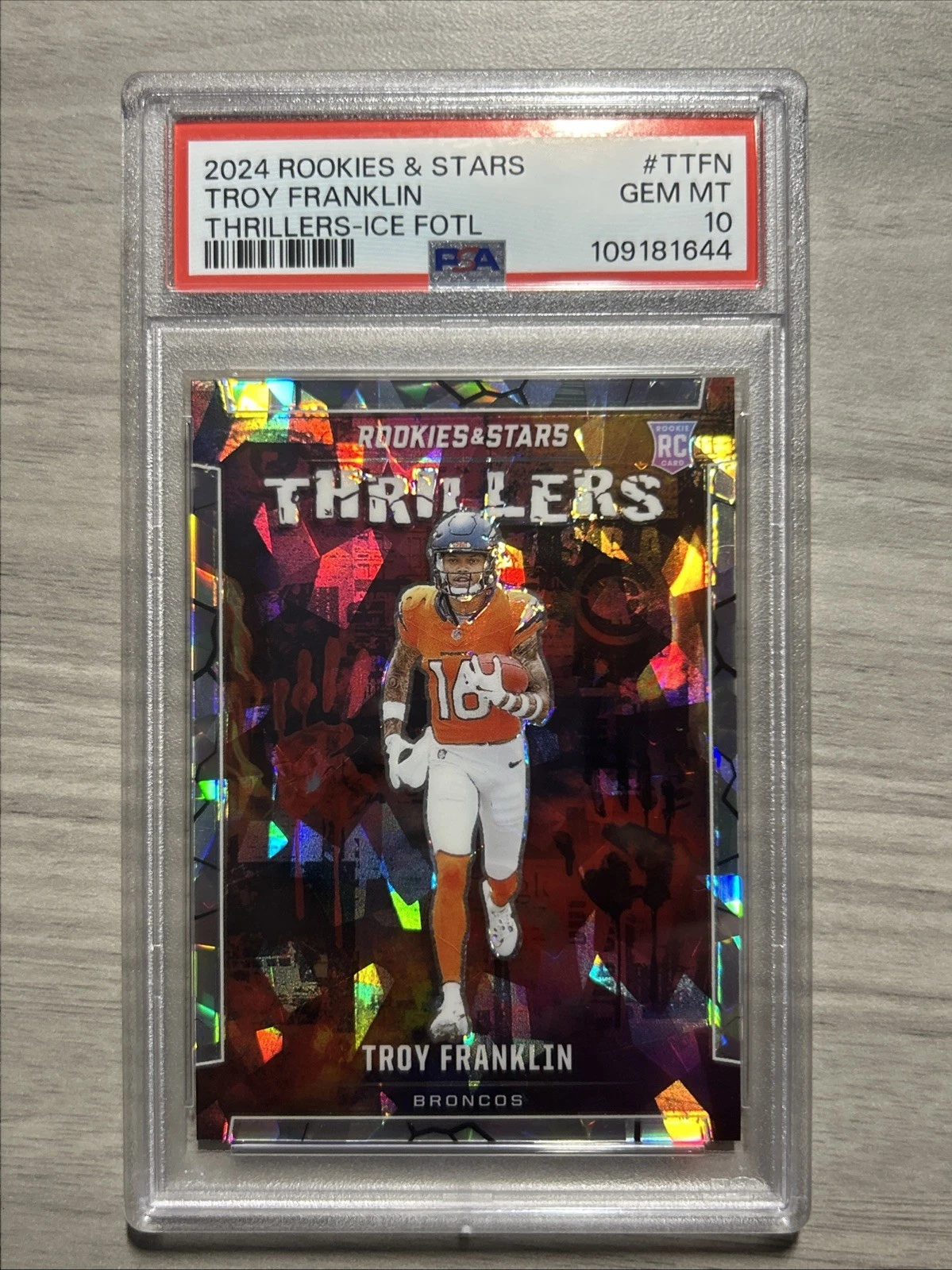 Troy Franklin Panini Rookies & Stars Thrillers #TTFN Ice Fotl