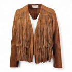 Sandro Paris Camel Fringe Women's ladies suede Jacket RRP £̶4̶9̶5̶