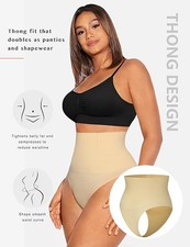 Mutandine Modellanti A Vita Alta Con Pancia Piatta, Controllo Medio, Beige, Taglia L, Invisibili Sotto I Vestiti