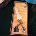 Feather Quill Dip Pen Calligraphy Set w/ 4 Interchangeable Metal Nibs, Box — photo 1