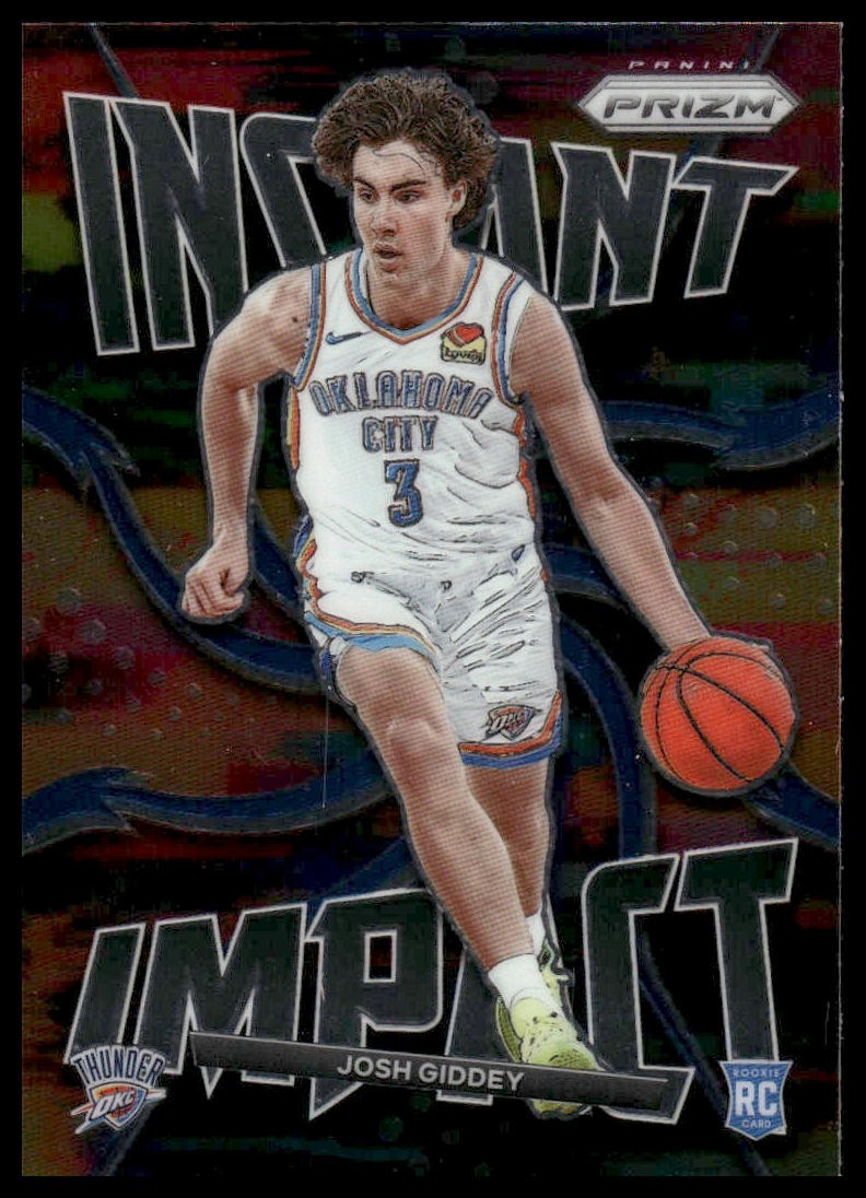 2021-22 Panini Prizm #4 Josh Giddey Rookie Instant Impact Oklahoma City Thunder