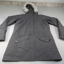 Columbia Coat Womens Large Gray Interchange Omni Heat Fur Hood Parka Ski Snow