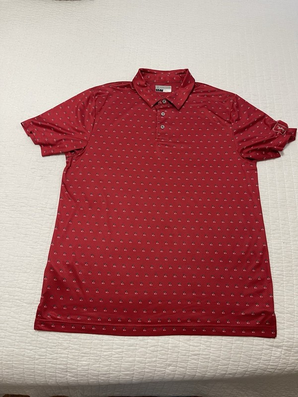 PGA Tour Christmas Tree Pro Series Golf Men’s Size Large Short Sleeve Polo Shirt
