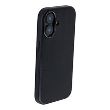 Genuine Leather Case for iPhone Compatible with MagSafe, with 17 Black
