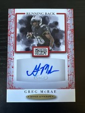 2021 Sage Premier Draft - Autographs Greg McCrae #A62 Red (AU, RC)