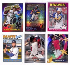 Ronald Acuna Jr 6 Card Lot MLB Atlantaf Topps , Heritage, Titans, Stars, Purple