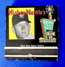 1960’s Mickey Mantle Holiday Inn Full Matchbook BLACK COVER Rare
