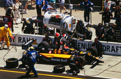 Bobby Rahal Rahal Hogan Racing Penske PC 22 Ilmor makes a pitstop - Old Photo