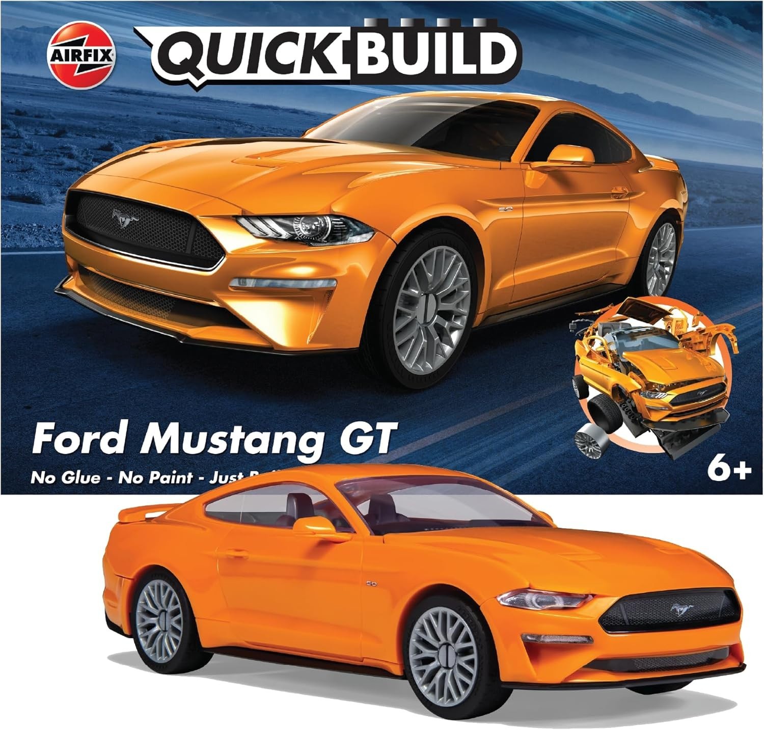 Quickbuild Ford Mustang Gt (orange) Push Fit J6036