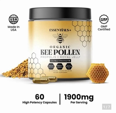 Essentials + Organic Bee Pollen Propolis I Royal Jelly Ultra Strength(EXP: 9/27)