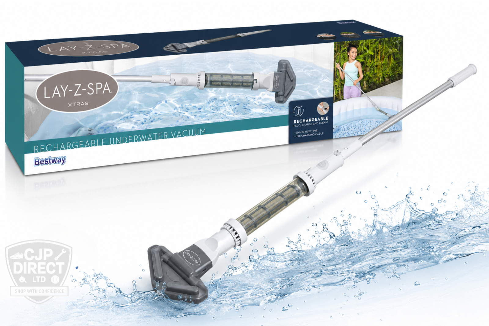 Lay-Z-Spa Underwater Cleaning Vacuum for Hot Tubs, Portable Outdoor Pool Cleaner