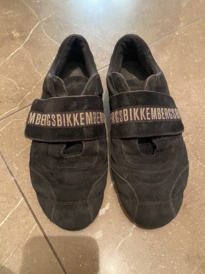 VINTAGE MEN'S BIKKEMBERGS Black  Suede SNEAKERS SHOES SIZE 40 26,5 cm