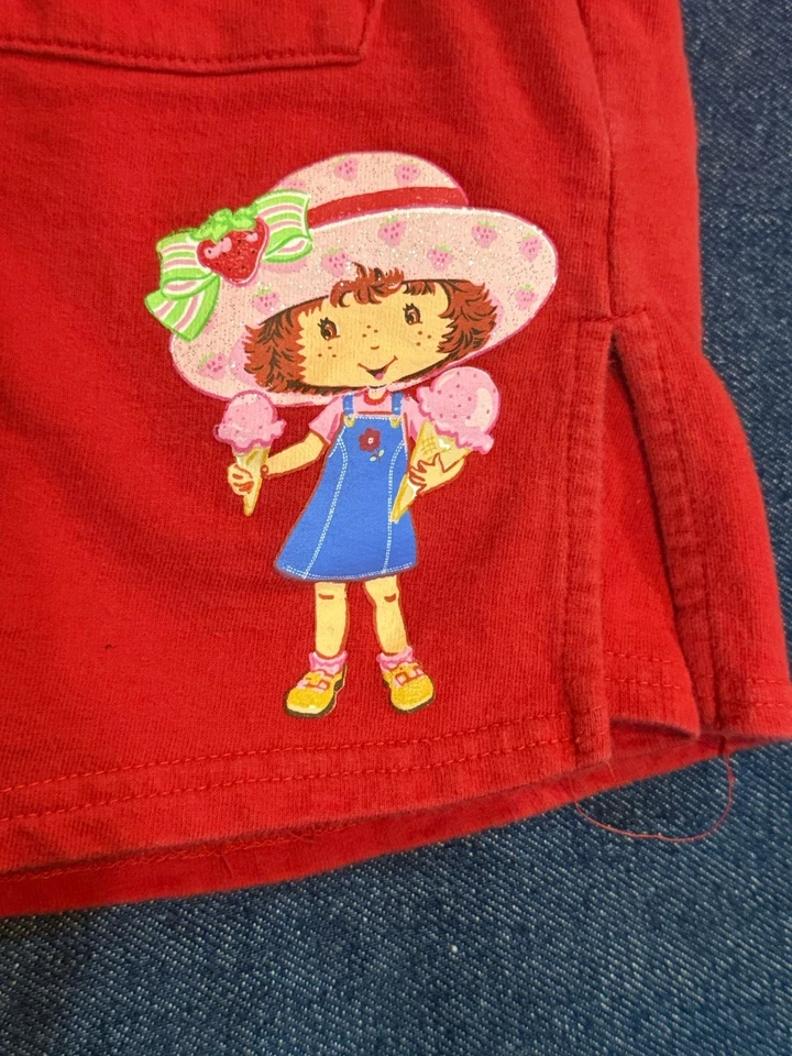 Винтажный Y2K клубника шорткейк розовый юбка шорты размер 7/8 ретро весело красный - Изображение 3 из 4