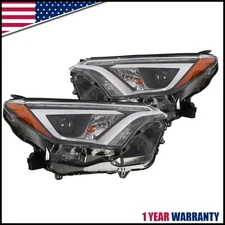 Pair Headlights Assembly w/LED DRL For Toyota RAV4 2016 2017-2018 Black Housing
