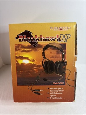 Flightcom Blackhawk Aviation Headset DSP 5DX Preowned Headphones Work