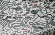 3 PC Queen Safari Animal Print Camo Comforter  Shams, Reversible, BLK, GRY, ORG