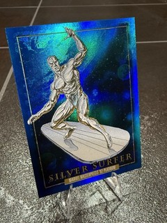 2024 Marvel Masterpieces 92 Platinum Silver Surfer Blue Pmg /50
