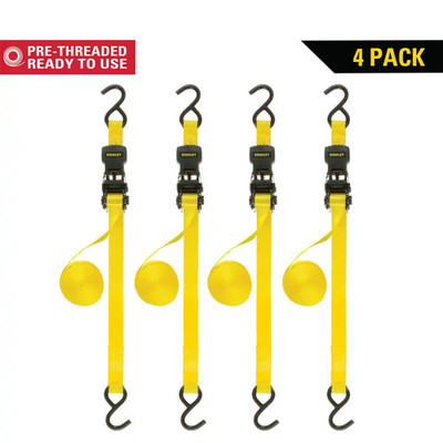 1 In. X 12 Ft. / 1500 Lbs. Break Strength Ratchet Straps (4 Pack)