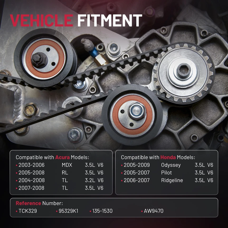 Timing Belt Kit and Water Pump set For Honda Odyssey 2005-2009 3.5L V6 - Image 2 of 4