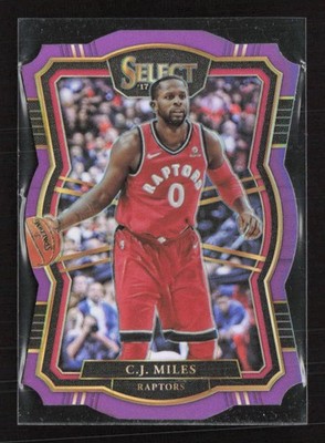 2017-18 Panini Select #103 C.J. Miles Purple Prizms Die Cut #/99 Raptors (X)