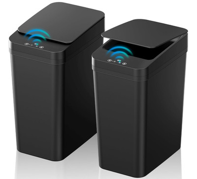 Papelera automática 2.2 gal con sensor, tapa y diseño compacto impermeable
