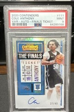 2020-21 Panini Contenders Finals Ticket Auto Cole Anthony #111 /49 Magic PSA 9