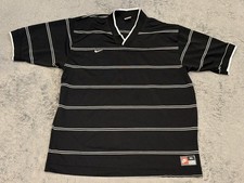 Vintage Nike Soccer Black Striped Shirt Short Sleeve USA Made Men’s XL