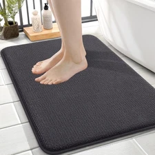 OLANLY Thick Memory Foam Bath Mat Rug 24x16, Extra Soft Absorbent Bathroom Ru...