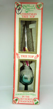 Vintage Commodore Made in Romania Hand Decorated Mercury Glass Tree Topper