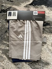 New Adidas Youth 2-Pack Shorts - M 10/12 - Blue Beige - Elastic Waist