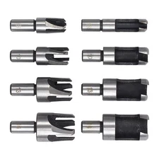 8Pcs 9.5mm Shank Wood Plug Hole Cutter Set Dowel Maker Cutting Tools Drill Bits