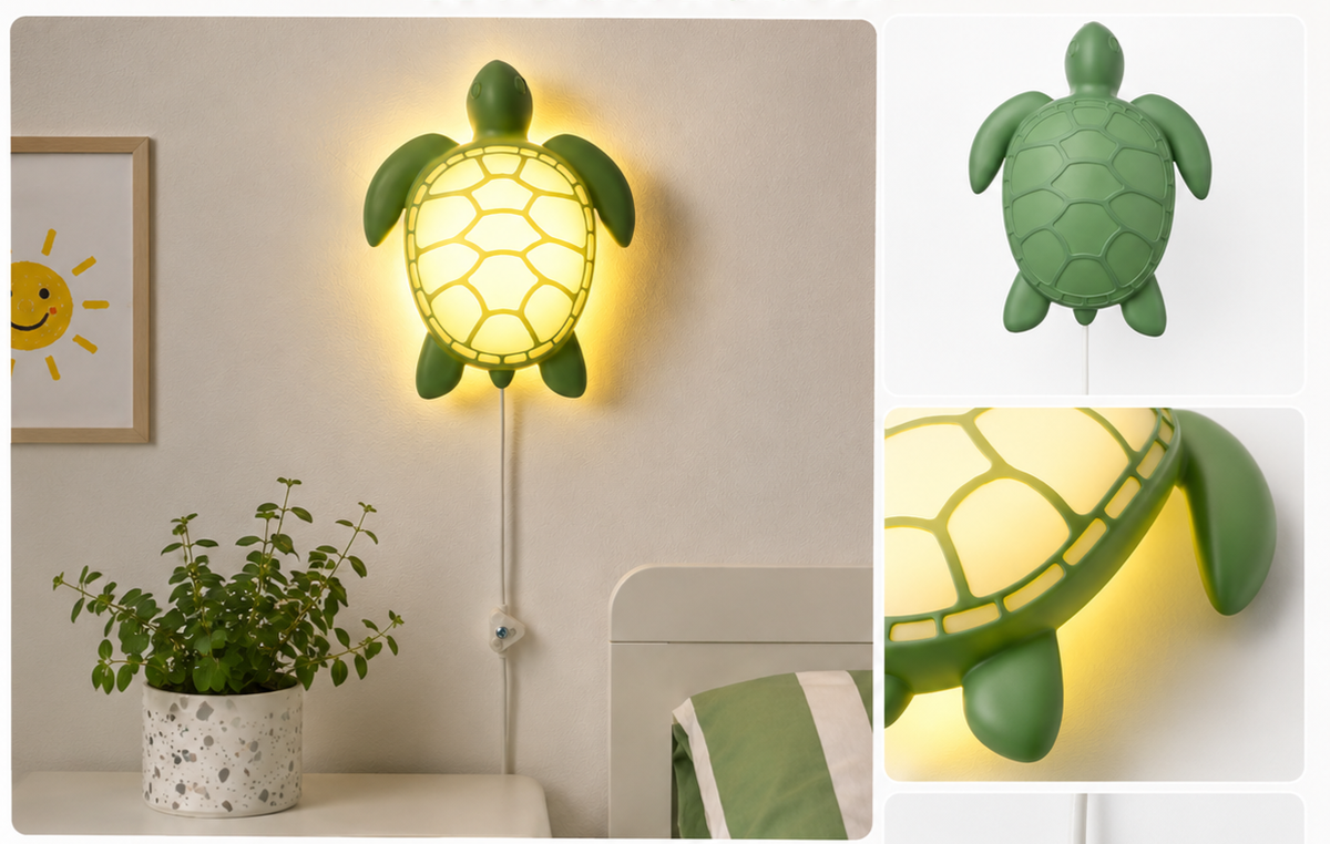 IKEA BLAVINGAD LED Wall Lamp, Turtle Green Kids Children BLÅVINGAD