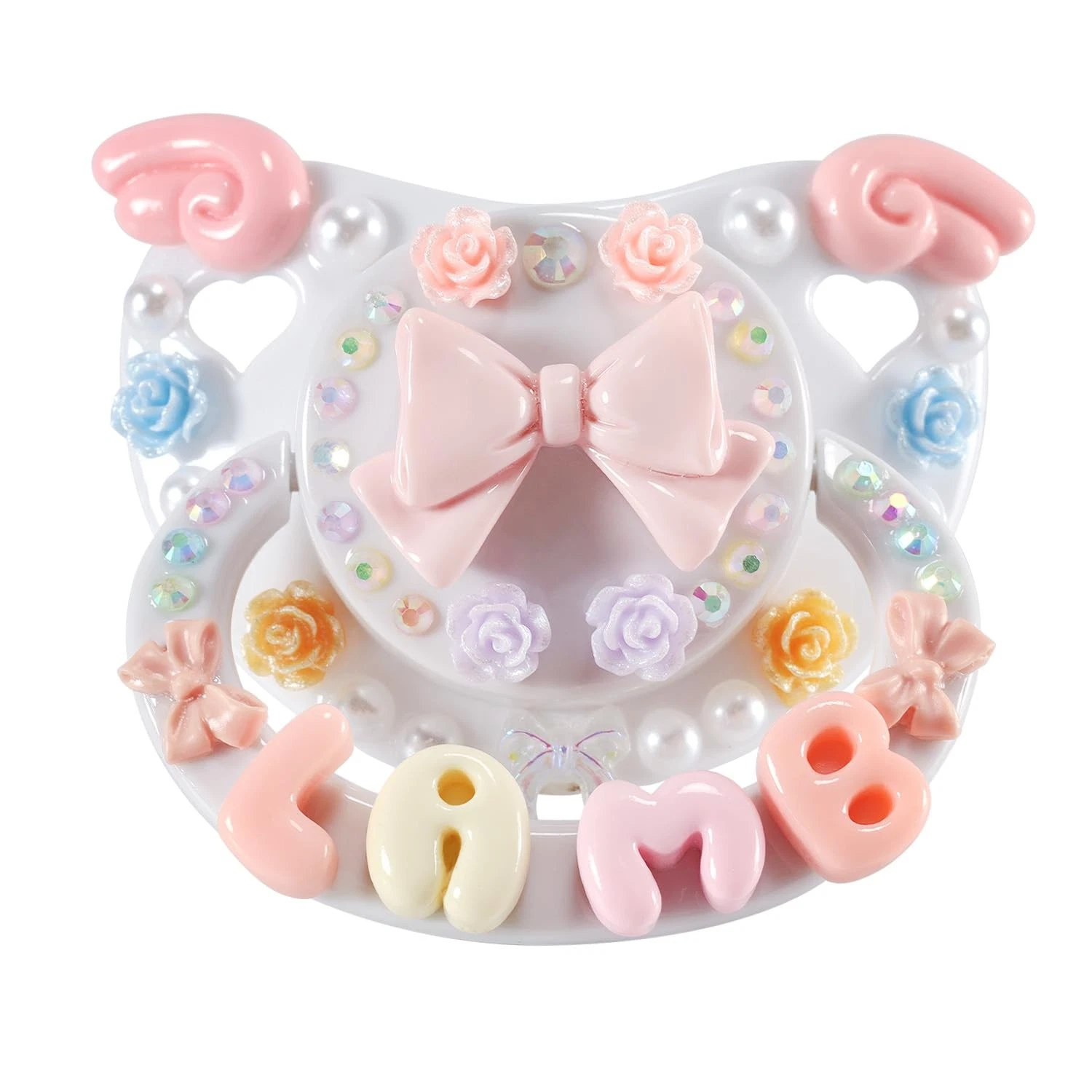 Large Size Pacifier Big Shield DIY Handmade White