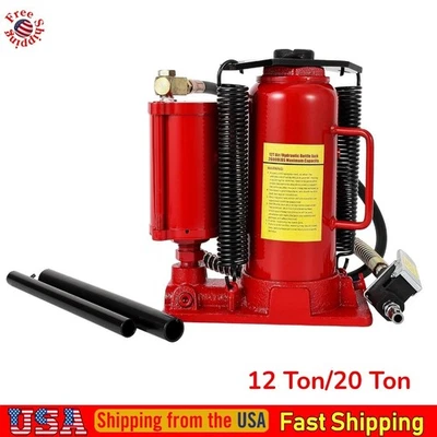 MOCHALIGHT 12T 20T Low Profile Air Hydraulic Pneumatic Bottle Jack Repair W/ Hand Pump NEW