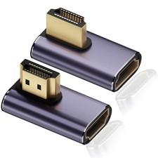 2 Pack 8k Left & Right Angle 90 Degree HDMI Adapter, 48Gbps Uhd HDMI 2.1 Male to