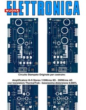 c.s. LX1755 S+D nuova ELETTRONICA Amplificatore HiFi Stereo 110Wrms 8Ω - 200W 4Ω