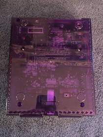 Super Nintendo Console - SNES Purple Clear Custom Case Reshell - Plays Famicom